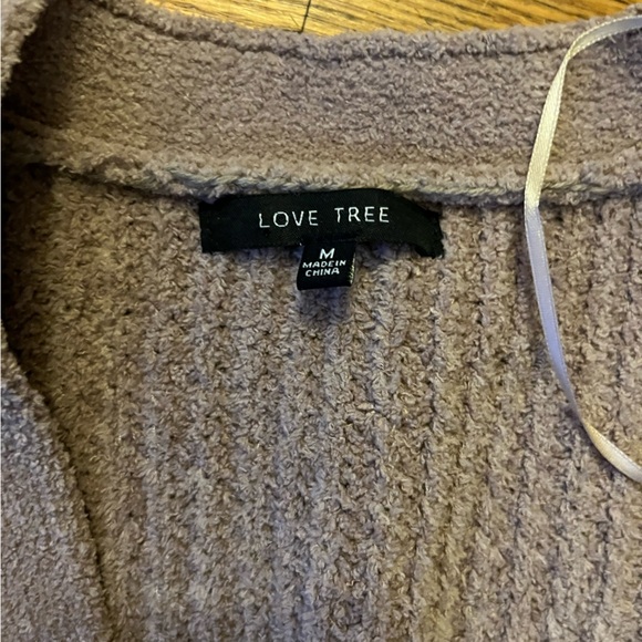 Love Tree Taupe Cable Knit Cardigan - Picture 3 of 3